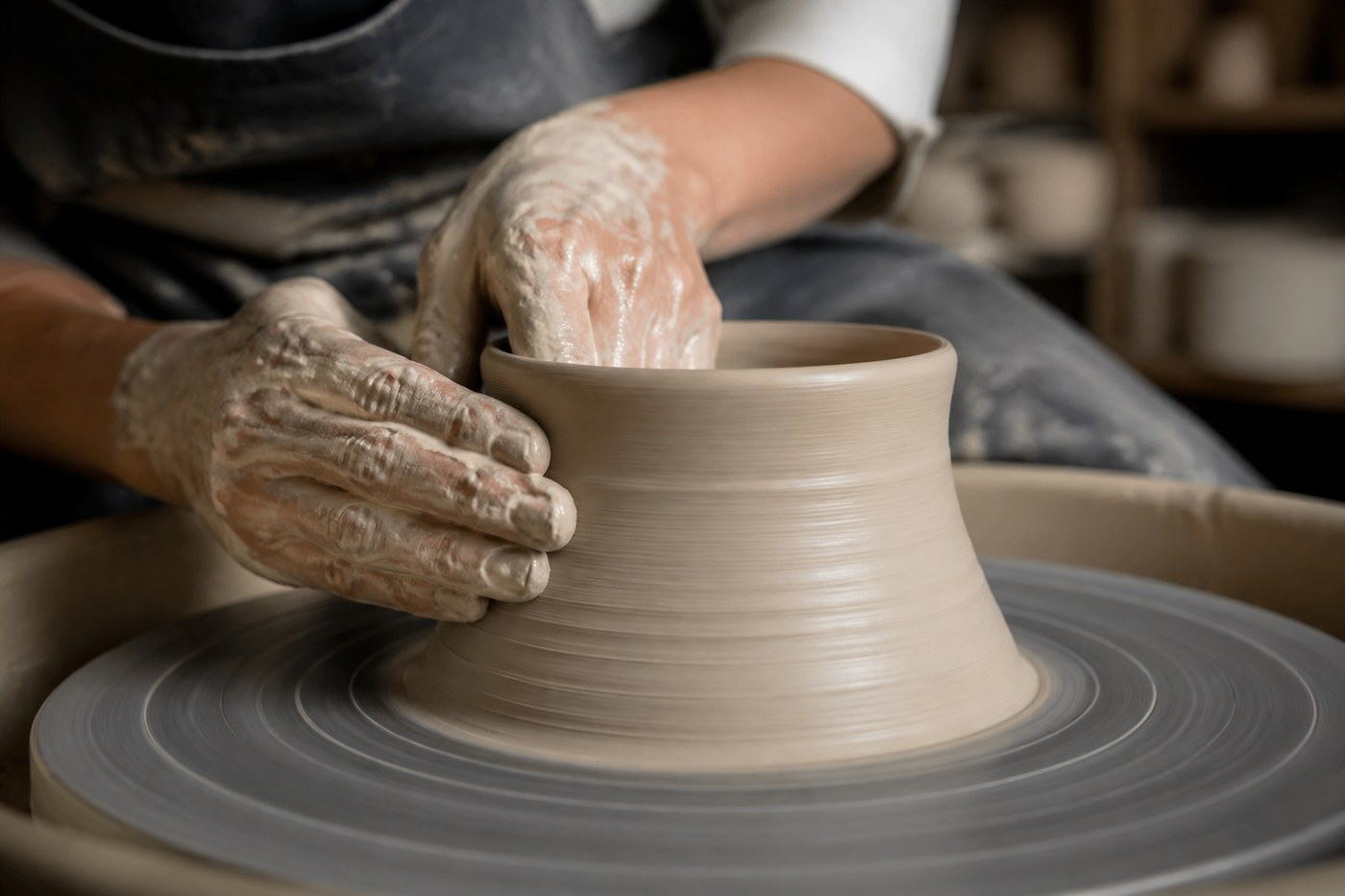 Beginner wheel-throwing workshop in Pottery Jerusalem studio